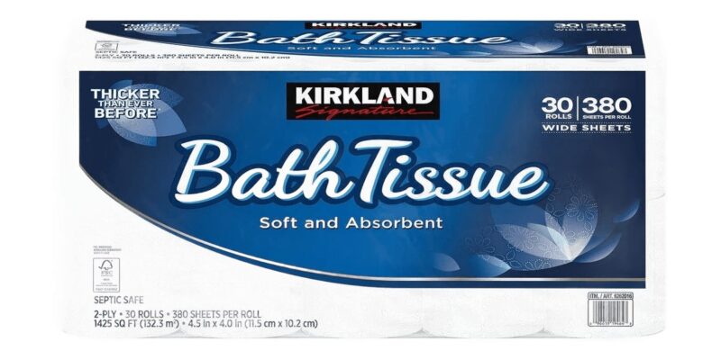 Kirkland Signature Bath Tissue, 2‑Ply (30 rolls) non-toxic cleaning Oahu