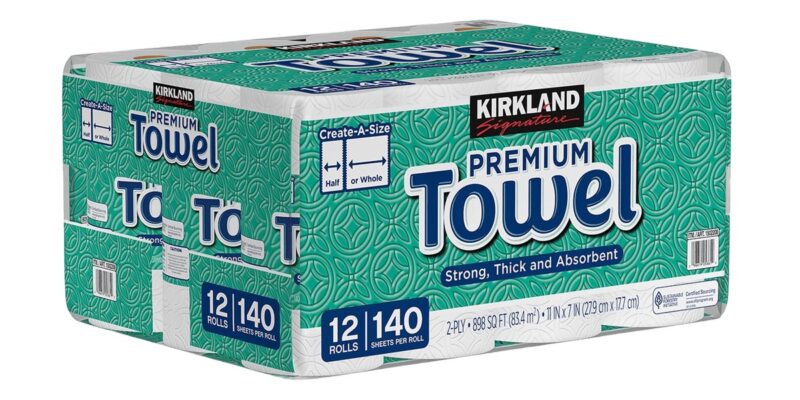 Kirkland Signature Paper Towels, 2‑Ply (12 rolls) non-toxic cleaning Oahu